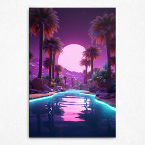 Rosy Moonlit Waters - Canvas