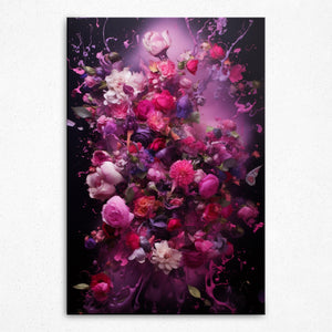 Floral Fusion: Whispers of Color - Canvas