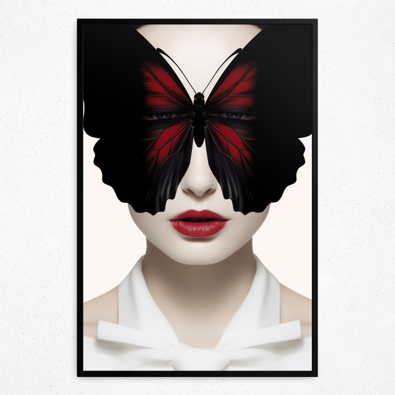 The Sable Butterfly's Whispers - Framed