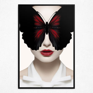 The Sable Butterfly's Whispers - Framed