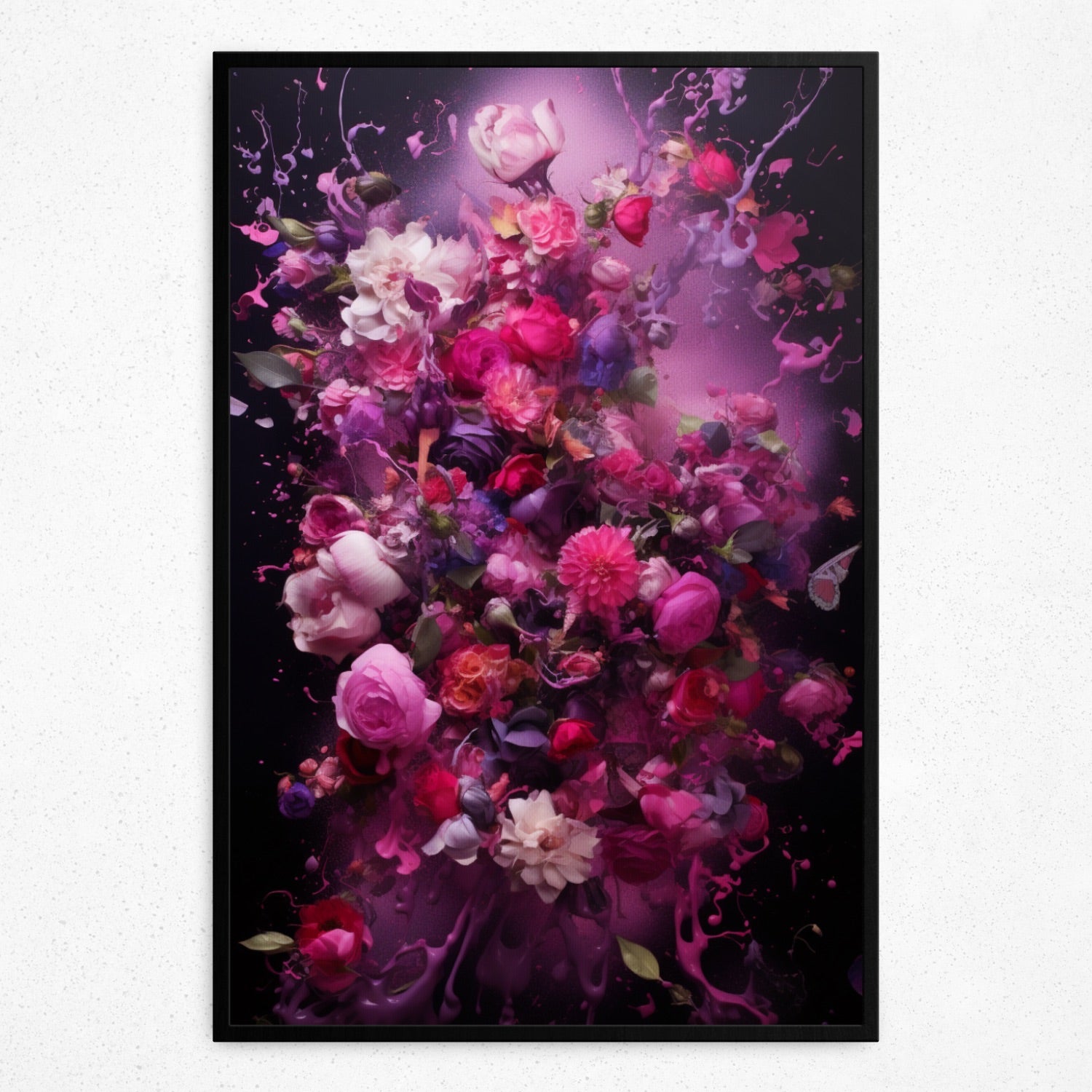 Floral Fusion: Whispers of Color - Framed