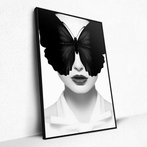 The Sable Butterfly's Whispers - Framed