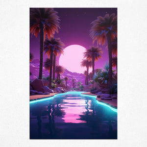 Rosy Moonlit Waters - Poster